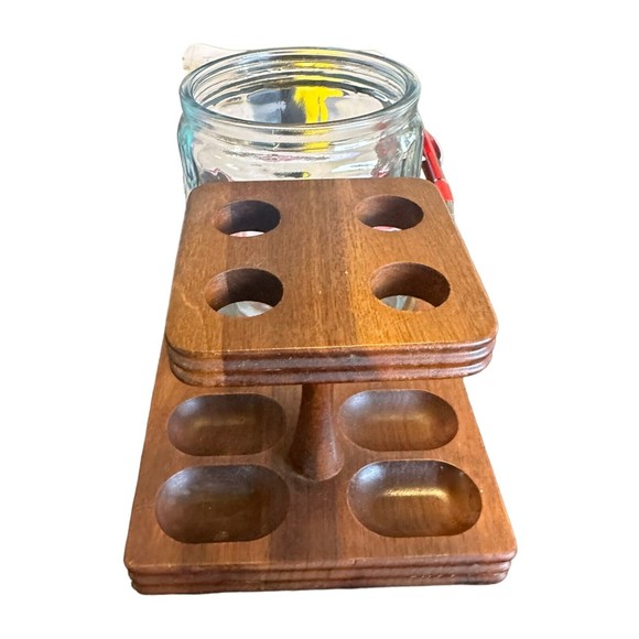 Accents | Vintage Decatur Industries Wooden Pipe Rack With Aztec Glass ...